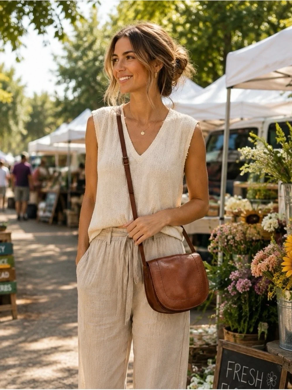 HOBO Keen Saddle Bag Brown Vintage Hide Leather Crossbody
